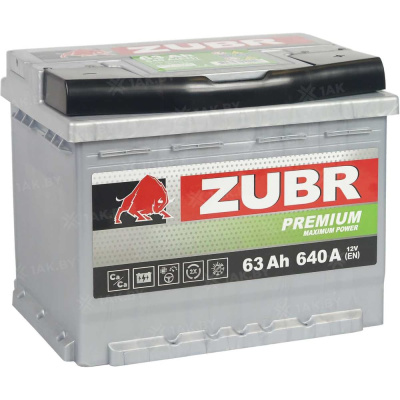 Аккумуляторная батарея ZUBR Premium 63Ah R+ ZP630