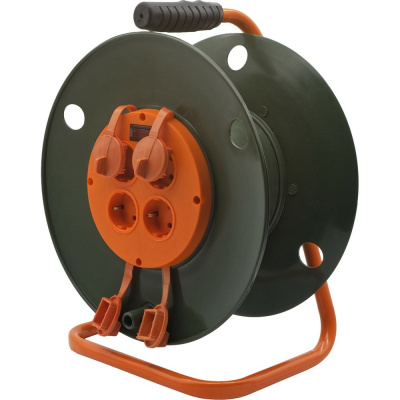 Катушка без провода ЕК-05-300 с 4 встроенными розетками GLANZEN