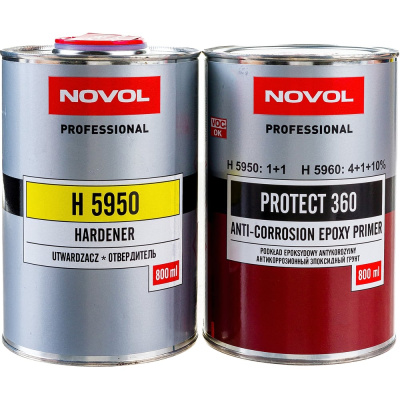 Эпоксидный грунт Novol с отвердителем 0,8л и 0,8л PROTECT 360