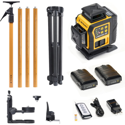 Комплект профессионального лазерного уровня INSTRUMAX LINEPRO 4D BAZA Set+Штанга для лазерного уровня с треногой ACULA