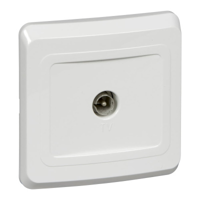 Розетка TV Systeme Electric 1-м CП Этюд оконечная, белая SchE