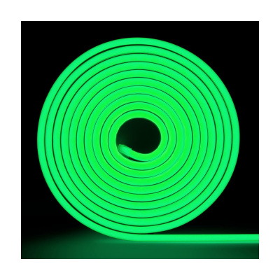 Неоновая светодиодная лента MAKSILED 5м, 6x12мм, 24В, 9Вт/м, 120 LED/m, IP33 (ПВХ), зеленый