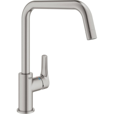 Смеситель для кухни GROHE Eurosmart 2021, U-образный высокий излив, суперсталь