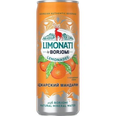 Напиток Боржоми Аджарский мандарин, газ ж/б, 0,33л