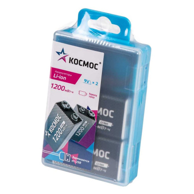 Аккумулятор КОСМОС KOCLi9V1200mAh2B