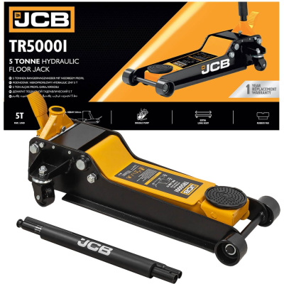 Домкрат подкатной от бренда JCB — это надежное и высококачественное оборудование