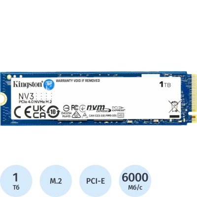 SSD накопитель Kingston 1Tb, M.2 2280, PCIe4.0x4, 3D TLC(SNV3S/1000G) ОЕМ