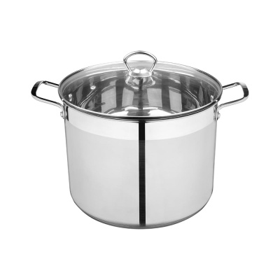 Кастрюля Mallony culinaria, объем 10.6 л, из нержавеющей стали, с крышкой из жаропрочного стекла