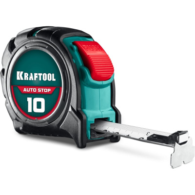 Рулетка профессиональная с автостопом KRAFTOOL AutoStop, 10 м x 25 мм
