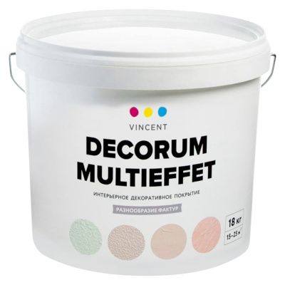 Декоративное покрытие VINCENT DECOR UM MULTIEFFET D 2 для внутренних работ 18кг