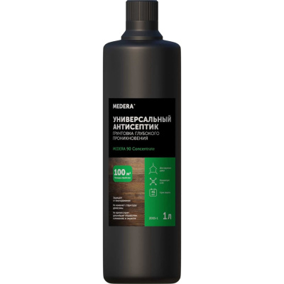 Универсальный антисептик грунтовка для древесины MEDERA 90 Concentrate, 1 л