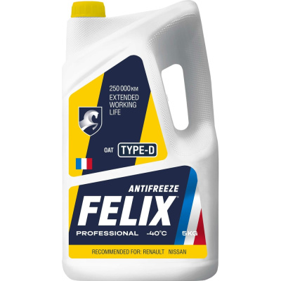 Антифриз FELIX TYPE D 5 кг, желтый