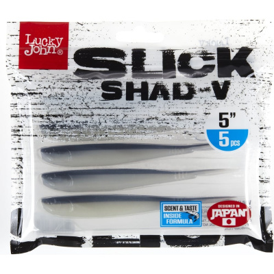 Слаги Lucky John LJ 3D Series SLICK SHAD-V 5.0in 12.7 см, цвет 014, 5 шт 140423-014
