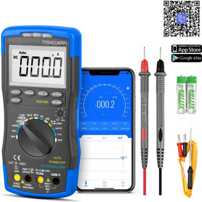 HoldPeak HP‑770HC-APP — профессиональный цифровой мультиметр с True RMS и автоматическим выбором диапазона