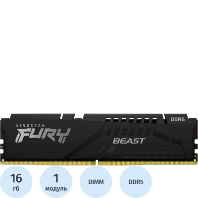 Модуль памяти Kingston FURY Black DDR5 DIMM 16GB 5200Мгц(KF552C40BB-16)