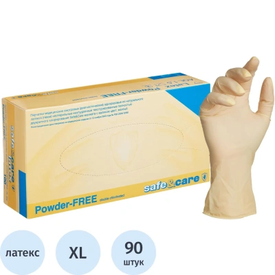 Перчатки мед. смотров. латекс н/c,н/о, текст,2хлор S&C TL/DL202 (XL) 45п/уп
