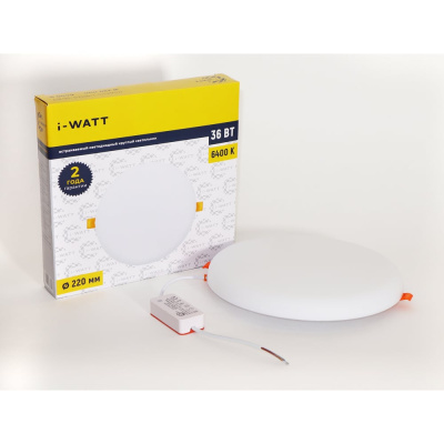Светильник встраиваемый I-WATT LED 36Вт 6400К 3600Лм 175-240V (круглый)