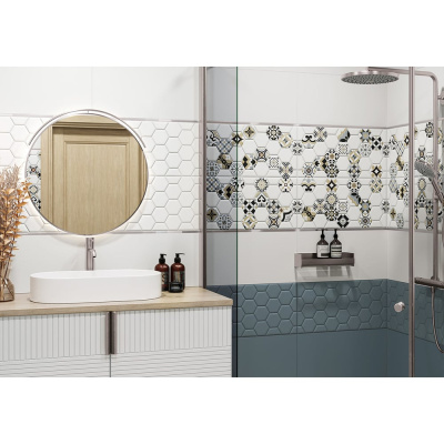 Плитка настенная Эдельвейс белый / Edelweiss White NewTrend 300x600x9, 1,8м2, белый