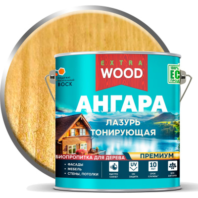 Лазурь акриловая для дерева тонирующая биозащитная Farbitex Ангара дуб, 2.5 л