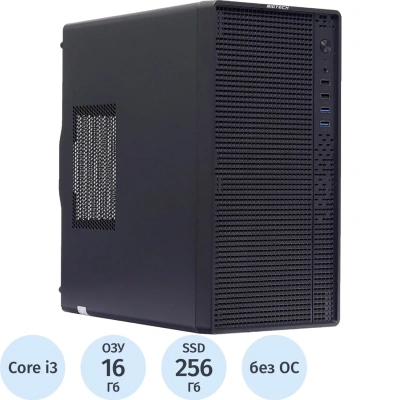 Системный блок BigTech 3TF (204639)i3-12100/H610/16Gb/SSD256Gb/500W/NOS