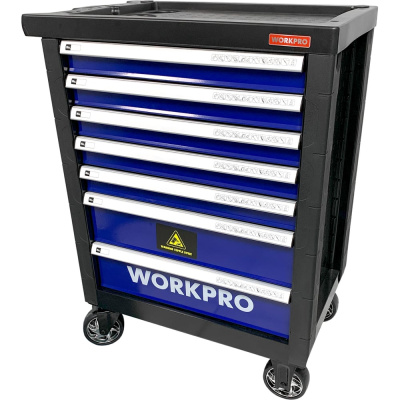 Тележка инструментальная WORKPRO 7 ящиков с 9 ложементами