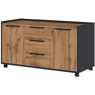 Тумба выкатная К-Loft Director 241T006 1170x500x635 дуб натуральный/графит