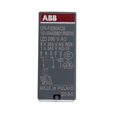 Реле ABB CR-P230AC2 230B AC 2ПК(8А), 10 шт