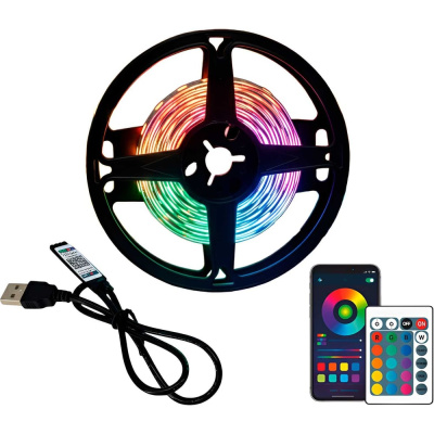 Лента умная светодиодная truEnergy с пультом управления 1,2W/m RGB 5V SMD5050 30D IP20 USB 5м