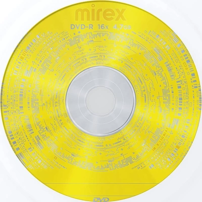 Диск DVD-R MIREX, 4,7 Гб, 16x, бумажный конверт, 1 штука, UL130003A1C