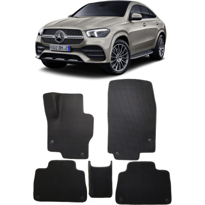 Ковры в салон автомобиля Eva Smart mercedes-benz gle coupe ii (c167) 2019 - эва сота серые c черной окантовкой