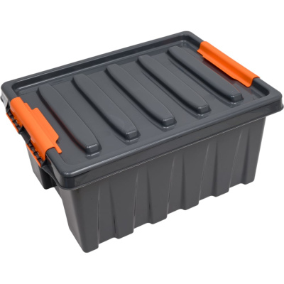 Ящик Rox Box п/п 415х300х195 мм с крышкой и клипсами PRO, 16 л