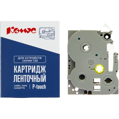 Картридж Комус TZE-221(Brother TZE-221 черный на белом,9мм/8м)