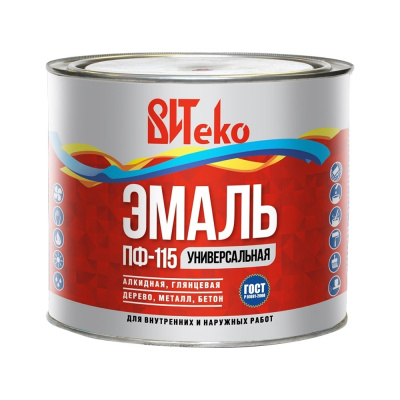 Эмаль Царицынские краски Витеко ПФ-115, желтая, 1.8 кг