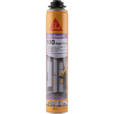 Sika Boom-590 High Yield - универсальная однокомпонентная полиуретановая пена с увеличенным выходом для использования с