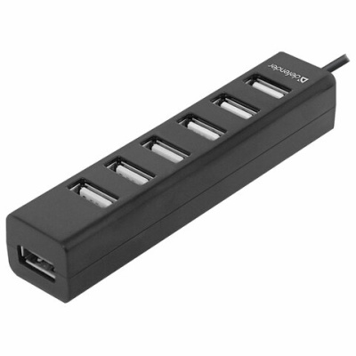 Разветвитель USB Defender Quadro Swift USB2.0, 7 портов, черный
