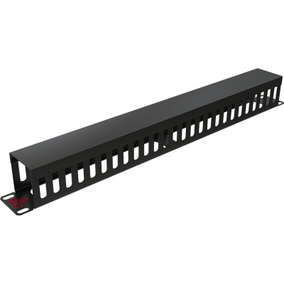 Органайзер для кабеля SYSMATRIX 1U, с крышкой, черный SA