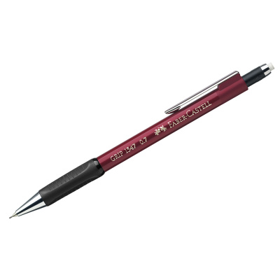 Механический карандаш Faber-Castell Grip 1347 B, 0.7 мм, с ластиком, автоподача грифеля, красный