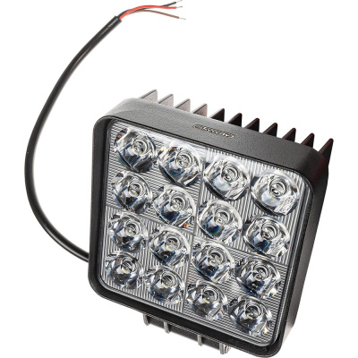 Фара светодиодная SKYWAY OFF ROAD 107 107(126) 50мм квадратная 12V/24V 48W 6000К 16 диодов SPOT FLASH