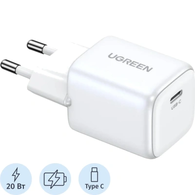 Зарядное устройство сет. UGREEN CD318 (15324)Nexode 20W USB-C PD GaN белый