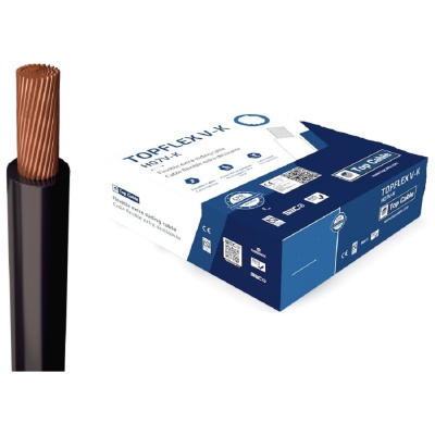 Монтажный гибкий провод Top Cable 1Х0,75, черный, 100 м TOPFLEX V-K H05V-K ПВ3 131N000SR100(100м)