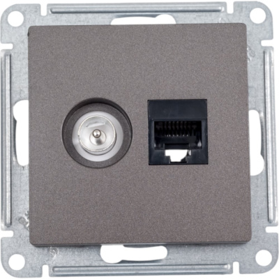 Розетка TV+RJ45 Systeme Electric AtlasDesign Мокко категории 5E
