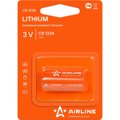 Батарейка Airline, CR123A 3V, литиевая 1 шт
