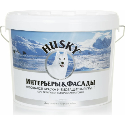 Моющаяся краска HUSKY Интерьеры и фасады 10 л