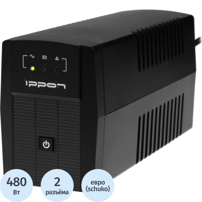 ИБП Ippon Back Basic 850 480Вт/850VA EURO(2) черный