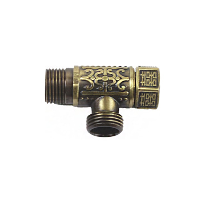 Тройник латунный BRONZE DE LUXE 1/2", бронза