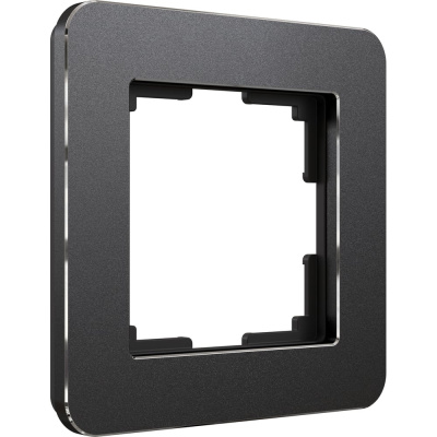 Рамка на 1 пост WERKEL W0012608 Platinum черный алюминий