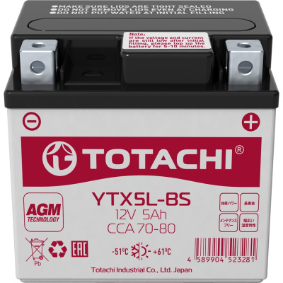 Аккумуляторная батарея Totachi CMF YTX5L-BS L AGM