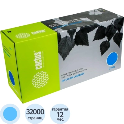 Картридж лазерный CACTUS (CS-CF301A) для HP Color LaserJet Ent M880, голубой, ресурс 32000 страниц