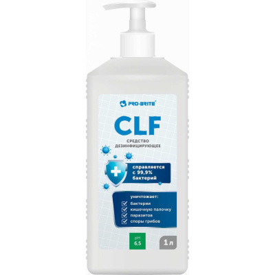 Средство для мойки и чистки рук с дезинфицирующим эффектом Pro-Brite PRO-BRITE CLF еврофлакон с нажимным дозатором, 1 л