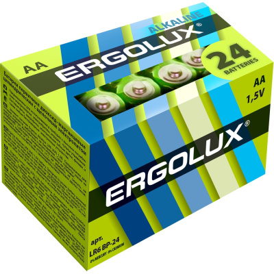 Батарейка Ergolux LR6, Alkaline, BP-24, 1.5В
